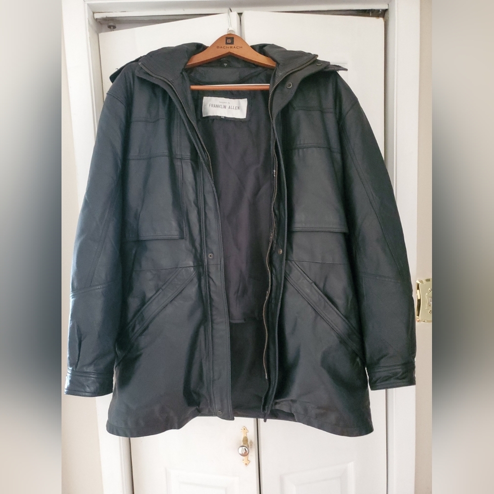 Franklin Allen Genuine Leather Hooded Jacket (Men’s XL)